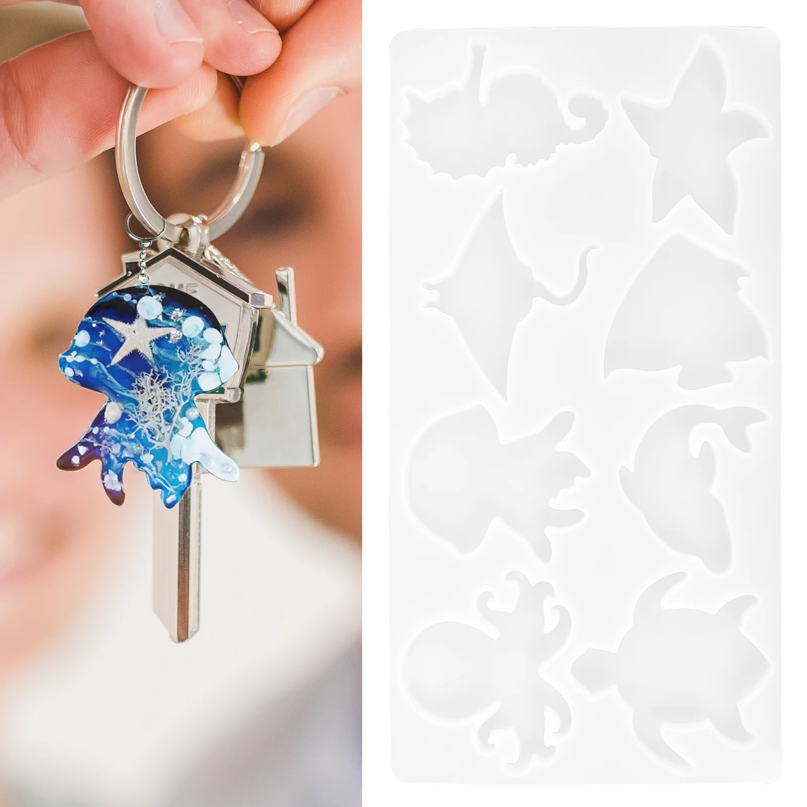 

Animal Shaped Decor Mold Eco-Friendly Silicone DIY Supplies Pendant Crafting Flexible Detailed Mould for Resin