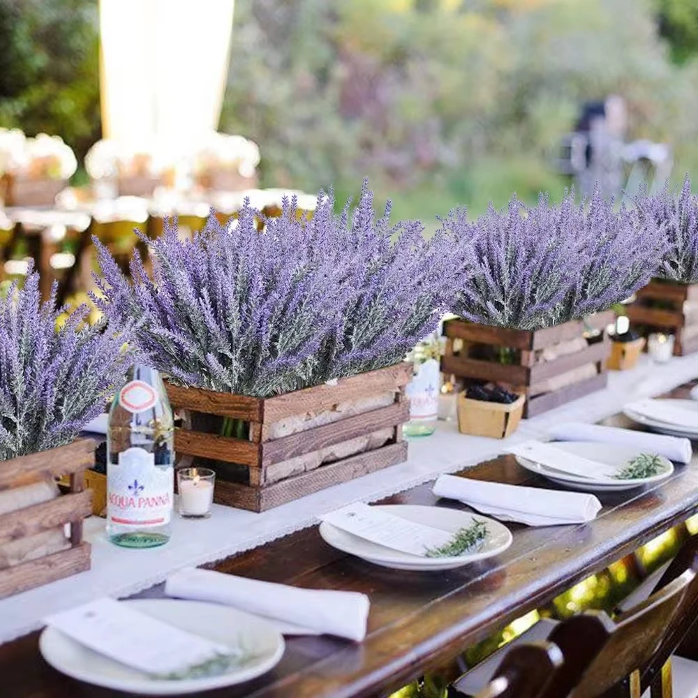 1 Bündel künstliche Lavendel Kunststoff Home Tischplatte Outdoor Garten Balkon Hochzeits dekoration