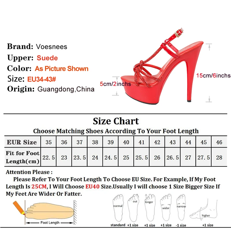 Women Rhinestones Sandals Bling Thin Band 15CM Super High Heels Designer Summer Wedding Party Shoes Pole Dance Striptease Heels