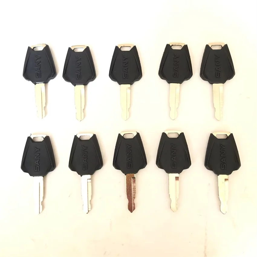 10PCS Original Copper Ignition Key For Sany SY65 SY75 SY135 SY215 Excavator Heavy Equipment