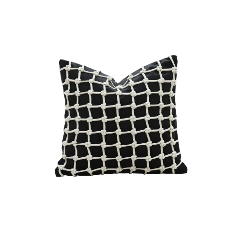 

Square Geometrical Plaid Striped Ropes Throw Pillow Cover 18x18 Inch Luxury Modern Decorative Accent Pillow Cover for Couc