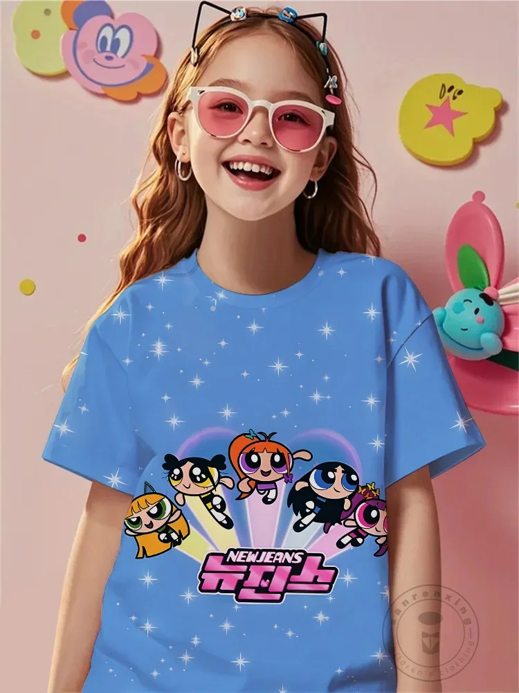 

Новая футболка с короткими рукавами с 3D принтом «Суперпафф» для мальчиков и девочек, летняя милая футболка с круглым вырезом и круглым вырезом, повседневная детская футболка, популярный предмет