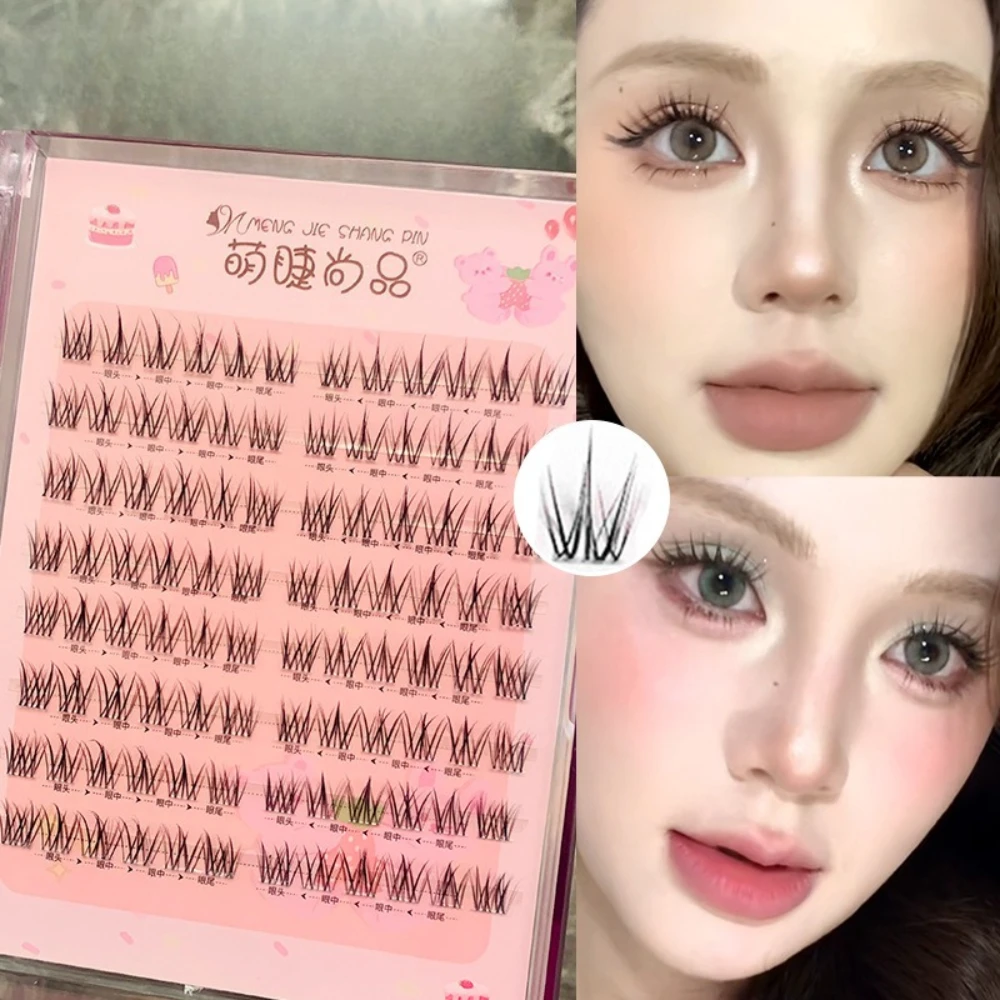 

8 Rows Glue-free False Eyelashes DIY Segmented Individual Cluster Fake Eyelash Reusable Natural Soft Lashes Eye Makeup