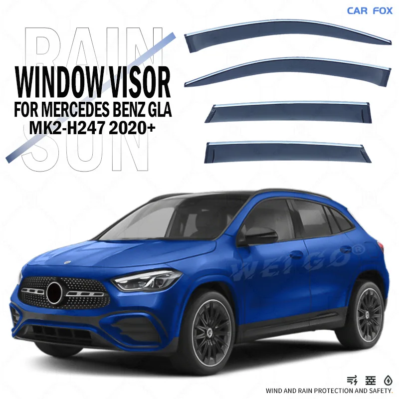 

For Mercedes Benz GLA X156 2014-2020 Car Window Visor Awning Shelters Windshield Side Window Rain Sun Shade Auto Accessories