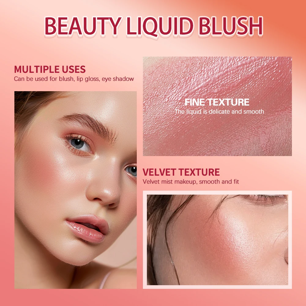 Long Lasting Líquido Matte Blush, Maquiagem Hidratante, Natural Bochecha Creme, Tint Pigment Cosmético, Beleza Blush