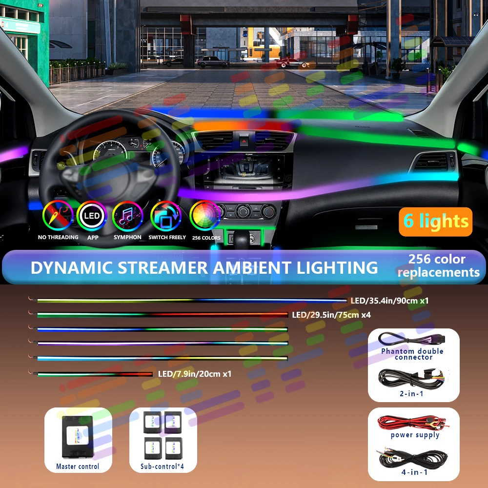 2016-2024 For BMW 6/14/22 inch (F90 F91 F92 G11 G12 G14 G15 G30 G32) led Car Atmosphere light APP controls Neon Full Streame