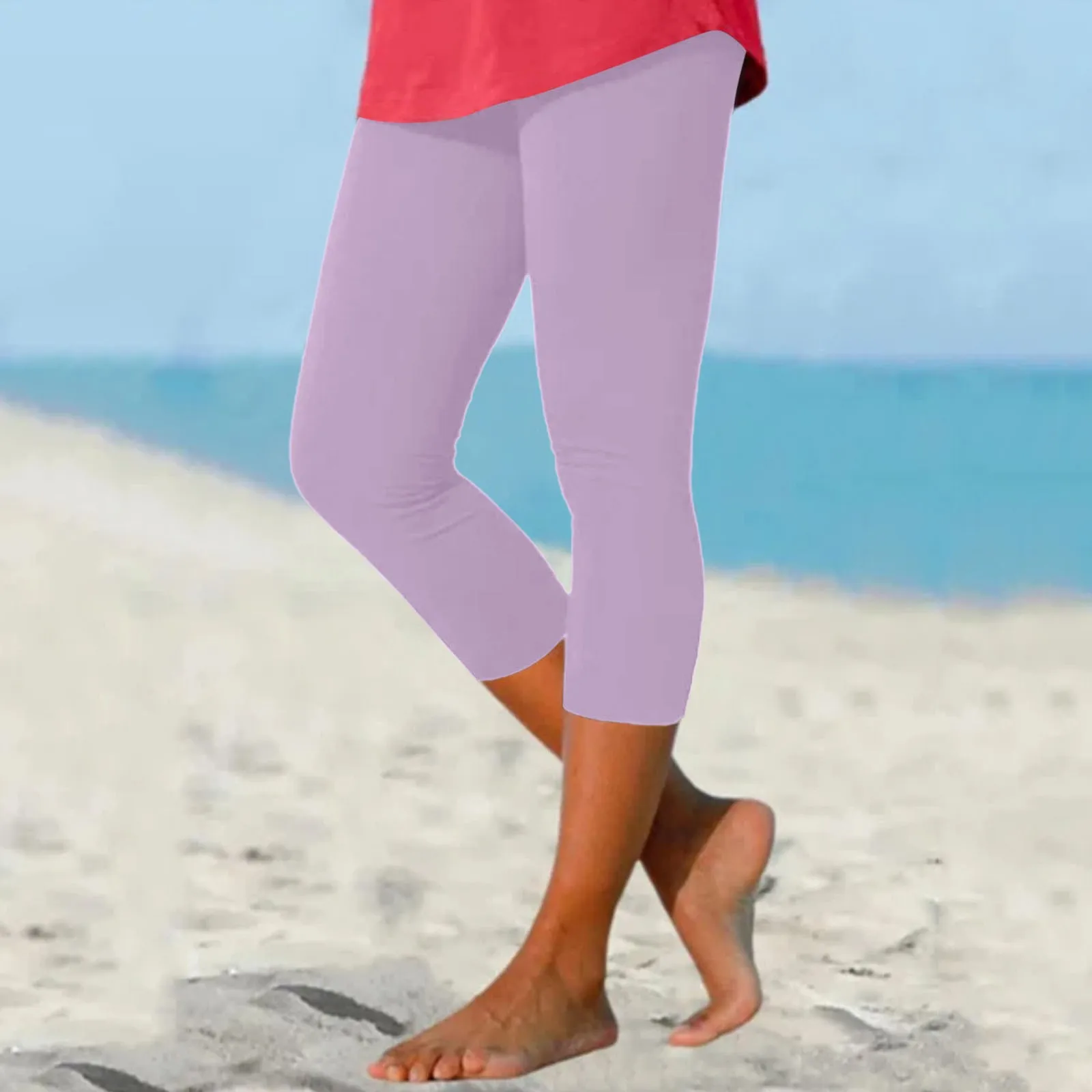 Dames Zomer Casual Strandbroek Zomer Outfit Legging Met Zakken Effen Kleur Sport Yoga Broek Strakke Cropped Broek Штаны