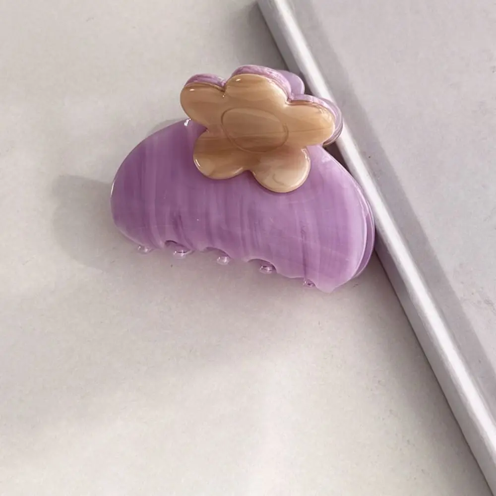 Элегантный коготь для волос с цветком уксусной кислоты, маленький ацетатный зажим для французской акулы, корейский стиль, высокий хвост, зажим для волос с цветком, заколка для волос в виде краба для девочек