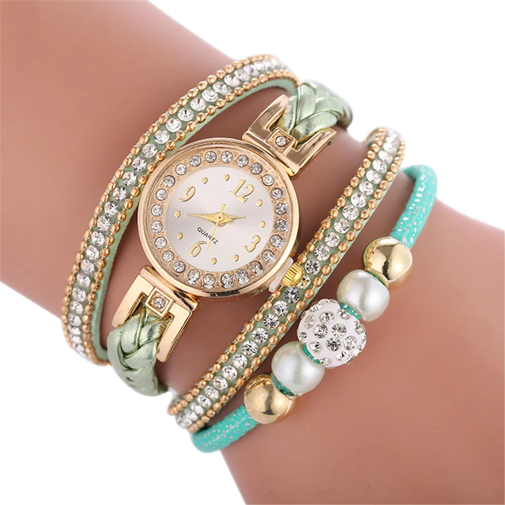 Relojes de pulsera para Mujer, pulsera envolvente, vestido de moda, reloj de pulsera para Mujer