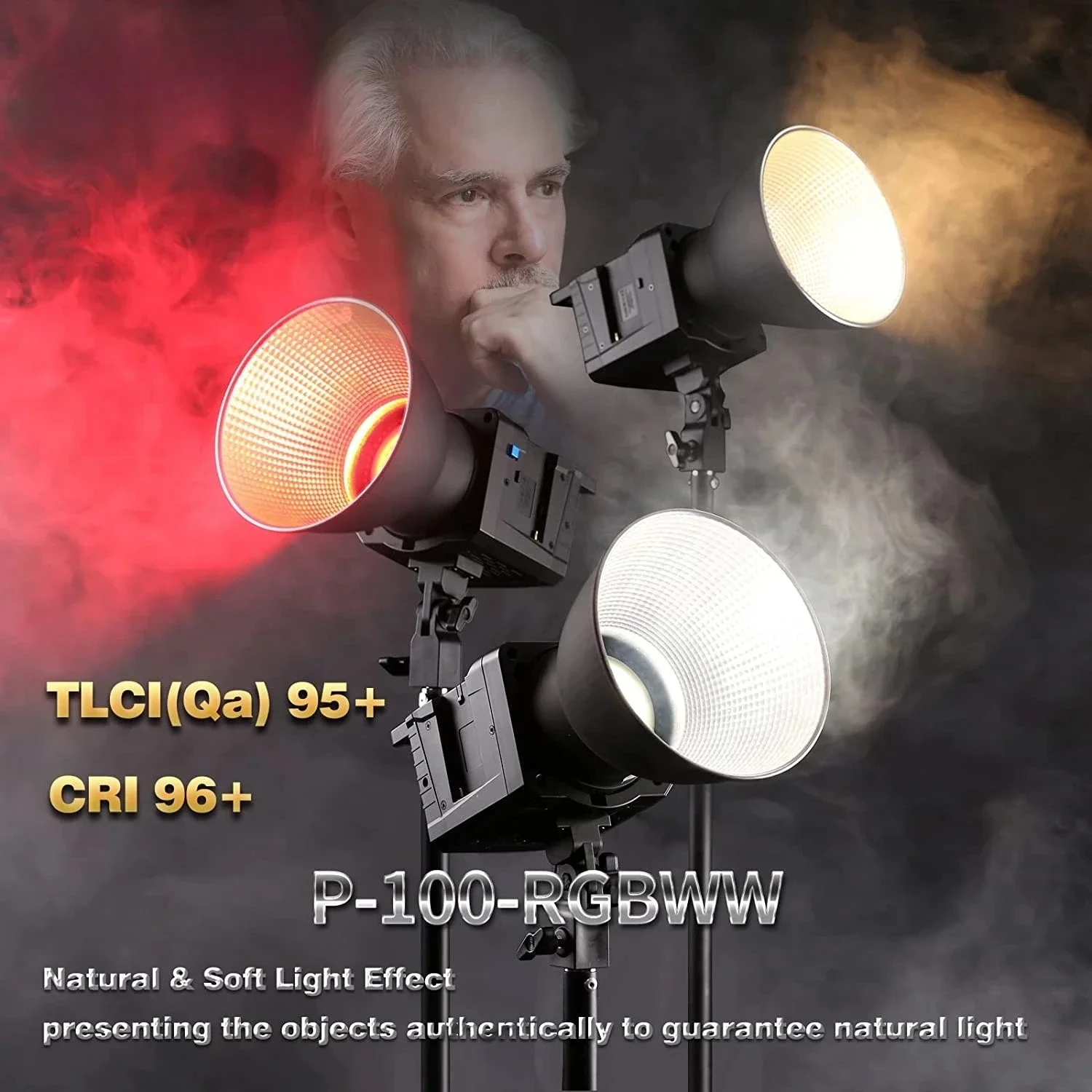 P100RGB live streaming fill light spotlight film and television outdoor shooting camera
