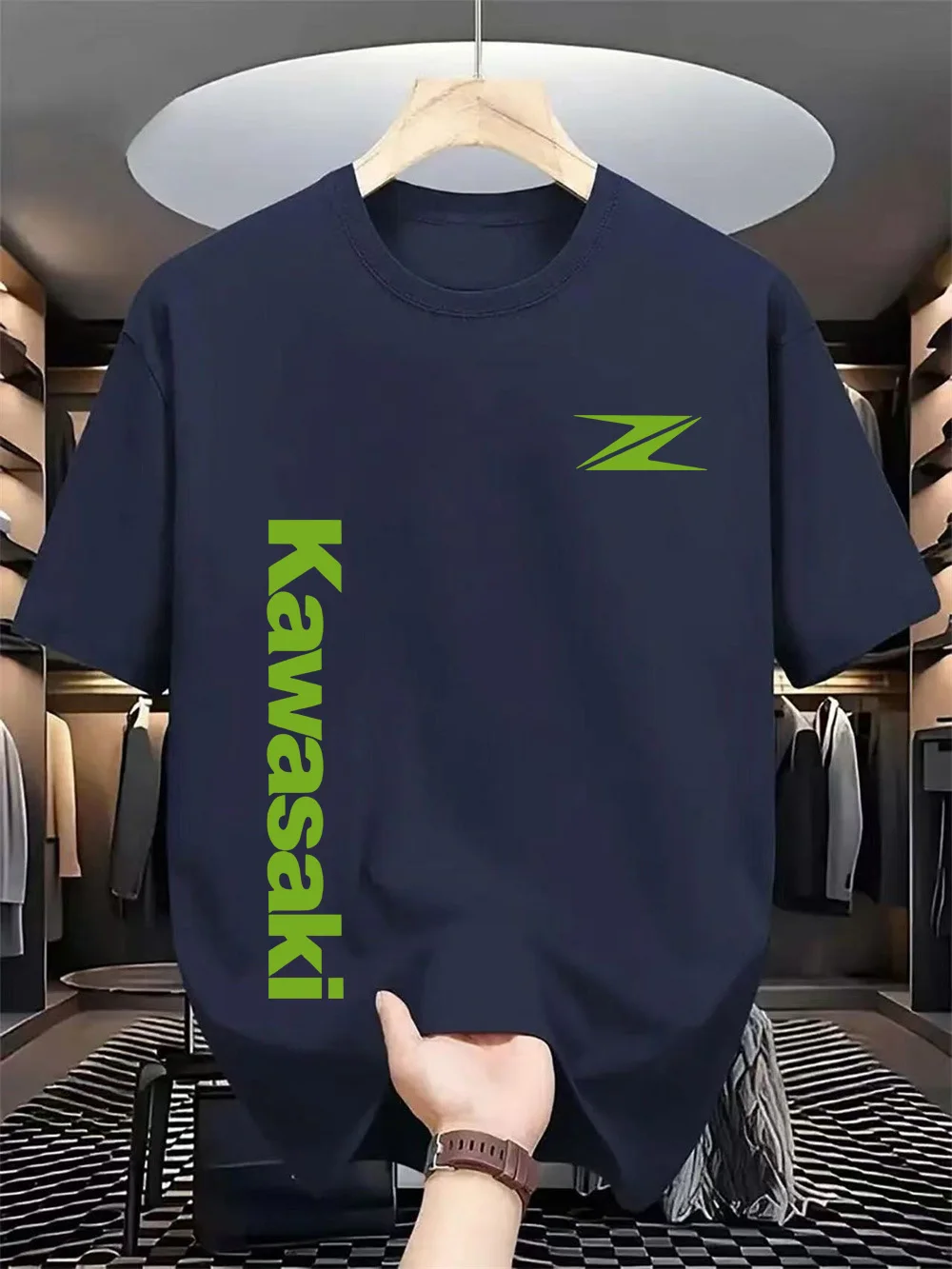 

Kawasaki motorcycle logo Z men's 2025 summer quick drying sweat absorbing T-shirt outdoor men's new T-shirt street casual top