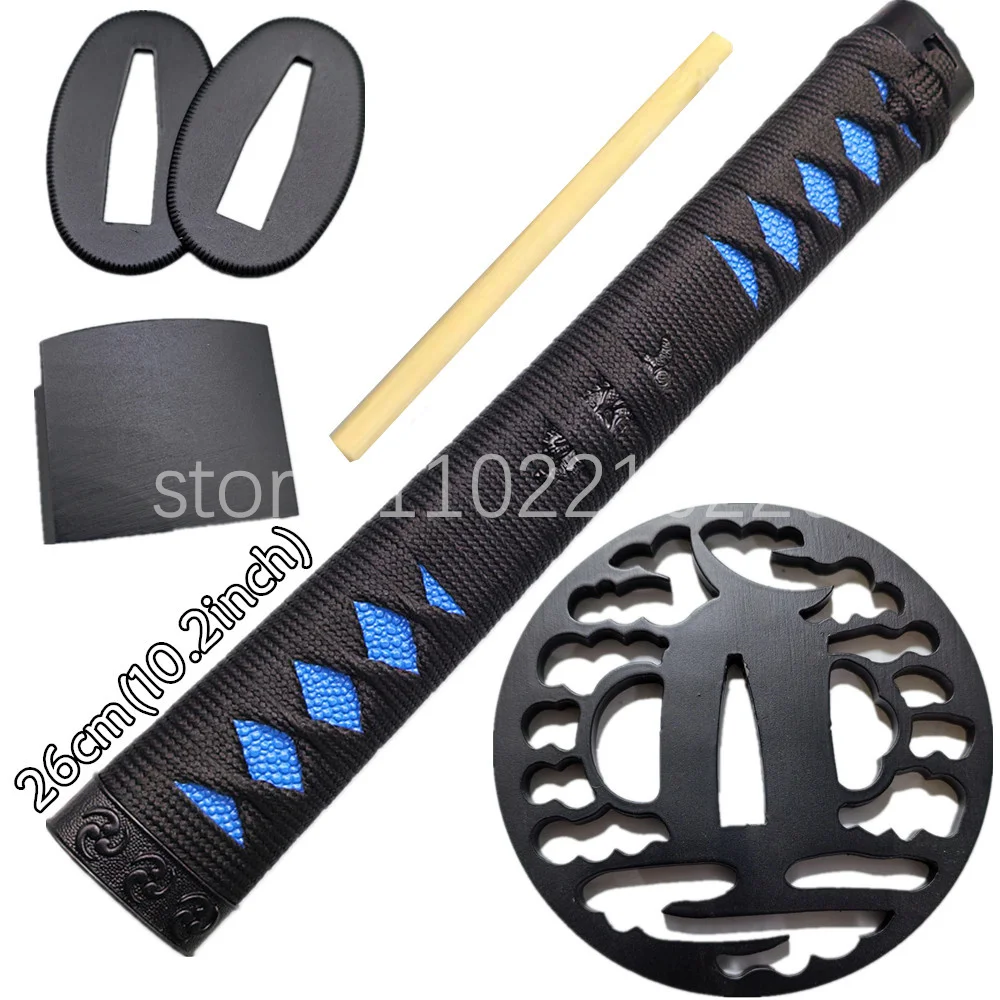 Nice Battle Handle Tsuka Hilt Steel Iron Tsuba Handguard Fuchi Kashira Menuki Habaki Seppa For Japan Samurai Katana Sword Parts
