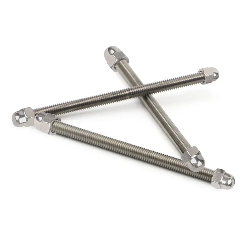 304 Kit Mur Tutup Hex Batang Berulir Penuh Baja Tahan Karat DIN975 DIN1587 Set Mur Kubah Sekrup Kancing M3 M4 M5 M6 M8