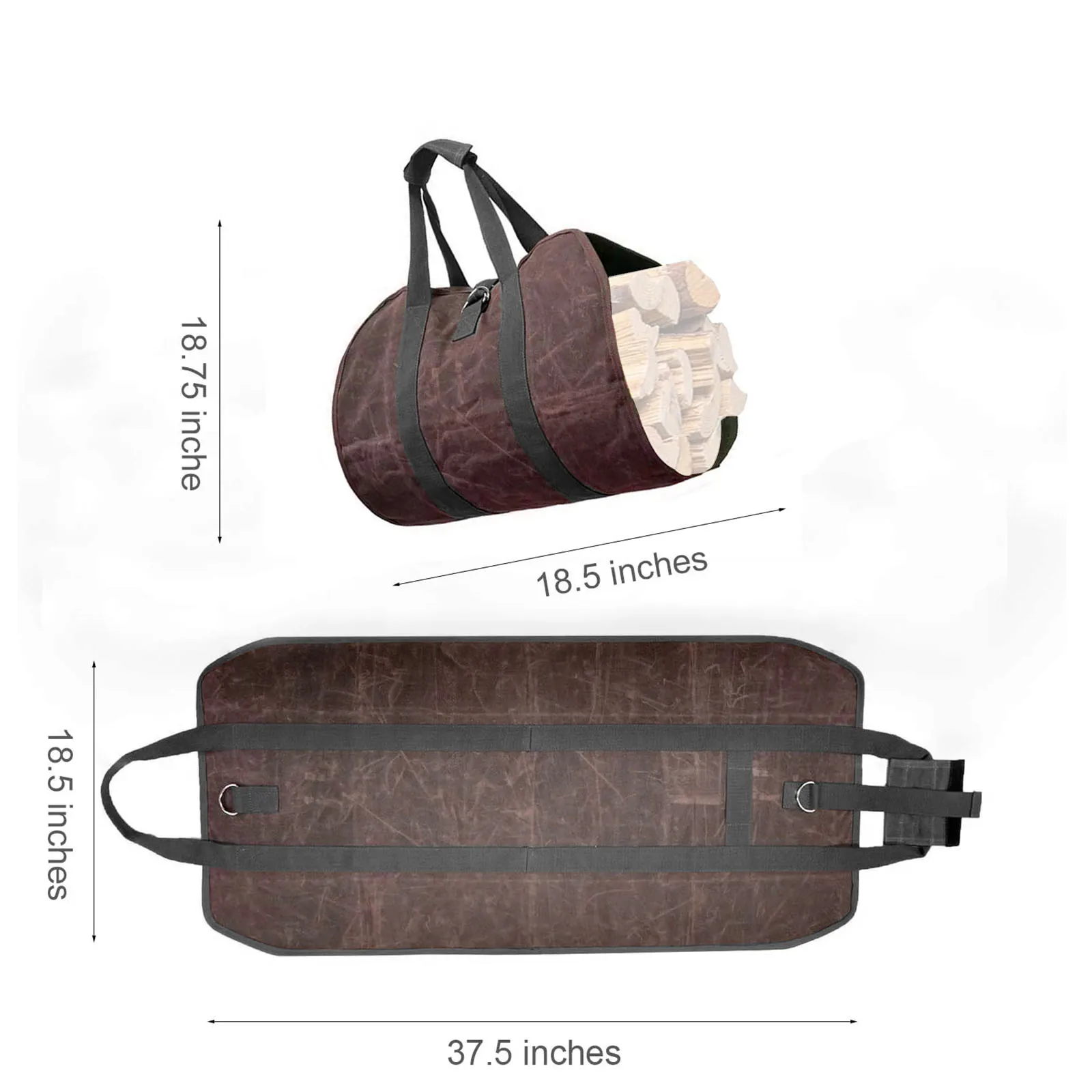 Supersized Canvas Firewood Carrier Log Carrying Bag Handbags Wood for Log Carrier Fireplace Tote Firewood Storage Bag Supplies