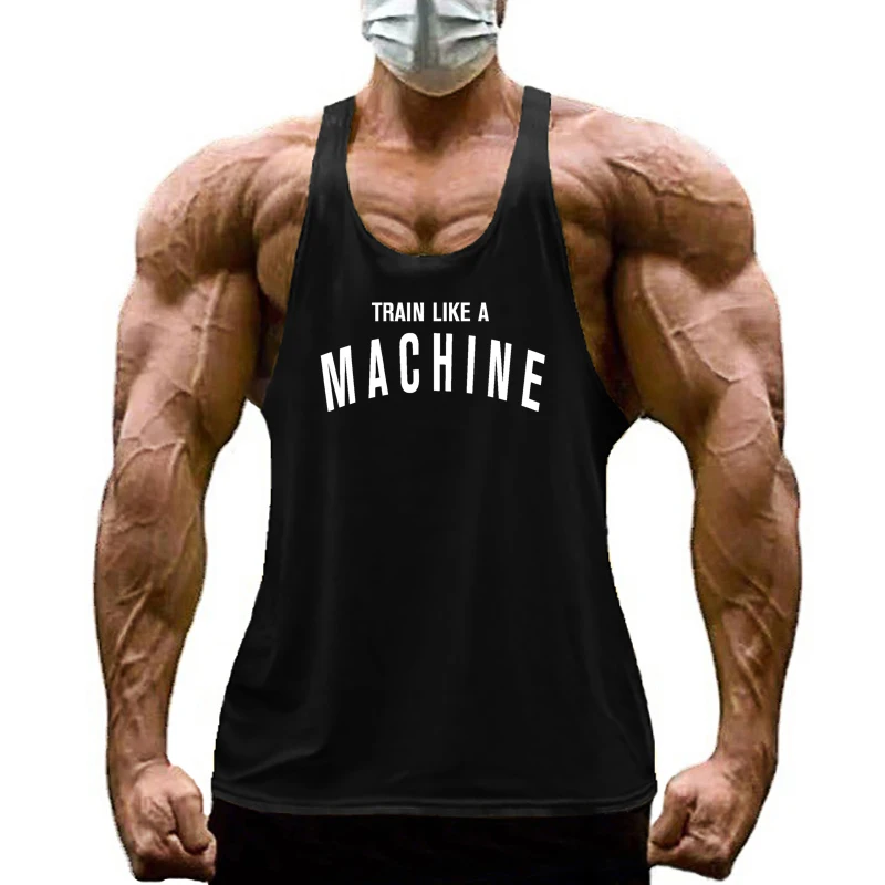 Mens Casual Sleeveless Sport T-shirts Gym Bodybuilding Workout Muscle Y-back Tank Tops Summer Cotton Breathable Fitness Singlets