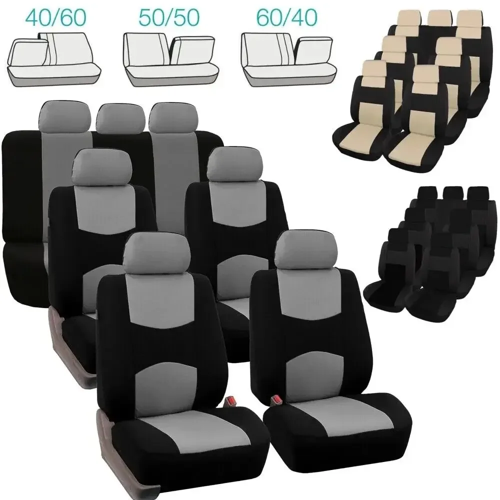 

Auto Car Seat Covers 3 Row for Auto SUV VAN 7 seaters Front Rear Full Protector