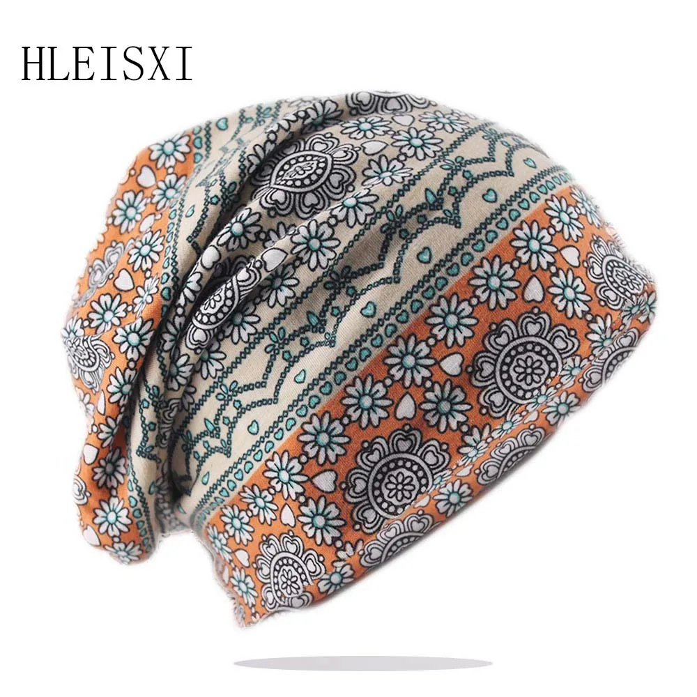 Top Fashion Girls Autumn Floral Warm Beanies Skullies Casual Adult Women Outdoor Gorras Hats For Female Dance Sport Hat Bonnet