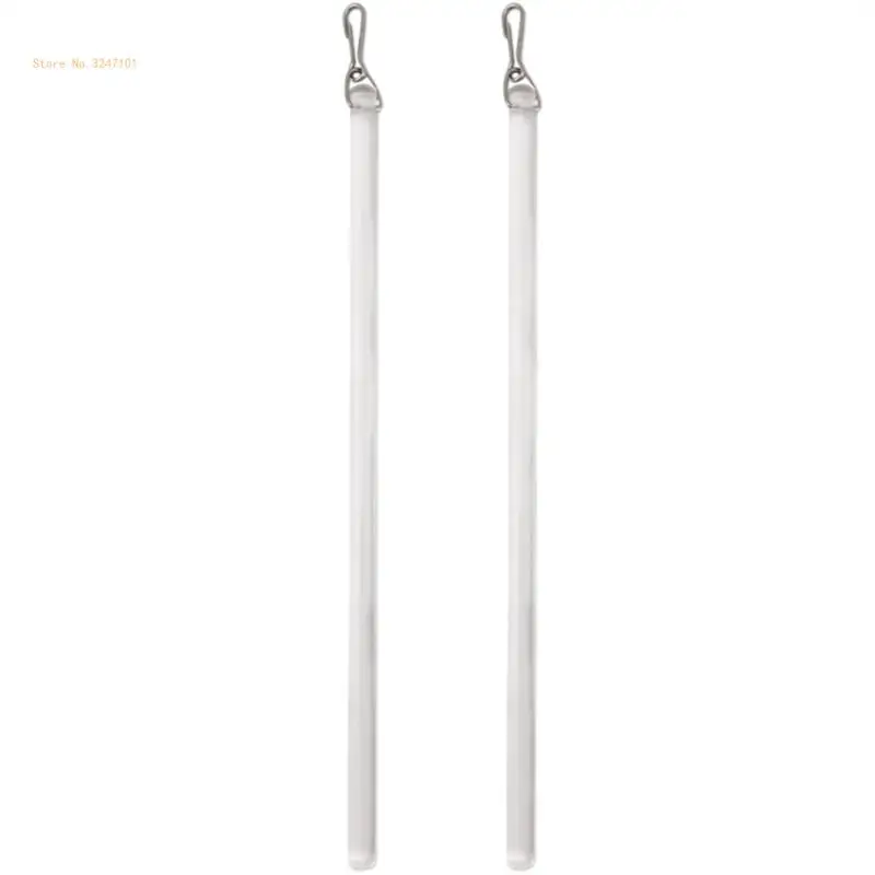 Pack of 2 Acrylic 17Inch Curtain Pull Wand Drapery Control Pull Rod with Hook for Opening and Closing Curtain Dropship