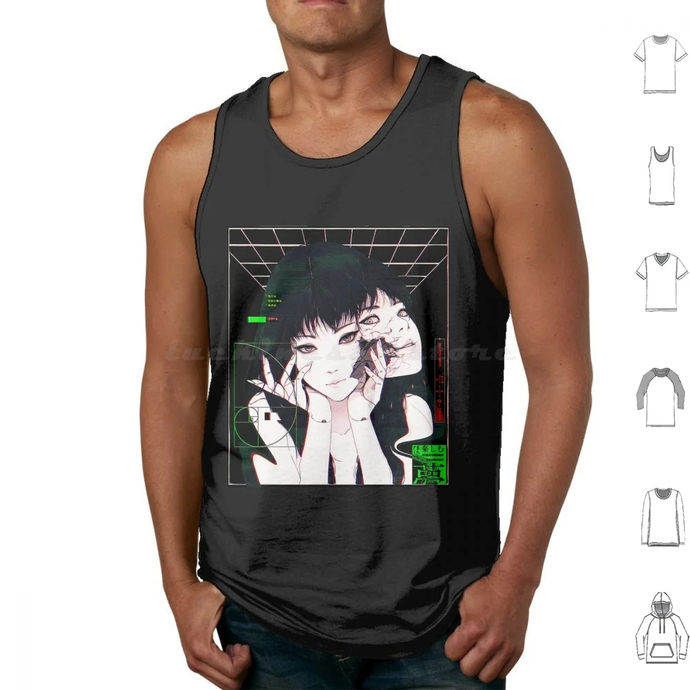 Vaporwave Cyborg Girl Tank Tops Vest Sleeveless Steam Wave Japanese Hipster Future Fashion Urban Style Vaporwave Cyber