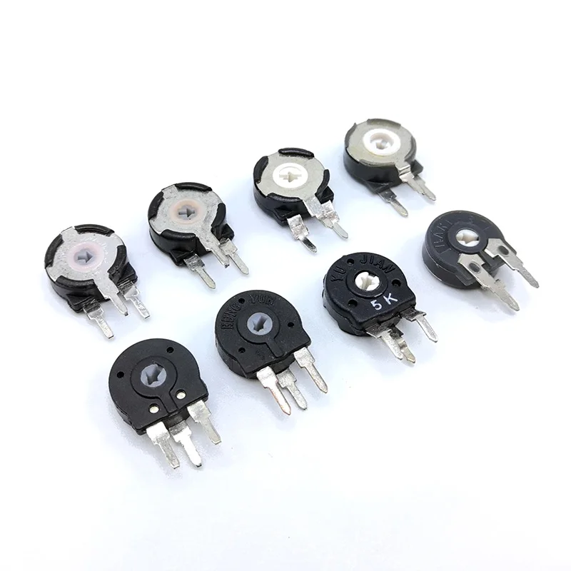 5 pcs Adjustable resistance PT10 screwdriver Through hole Vertical potentiometer 500 Ohm 1k 2k 5k 10k 20k 50k 100k 200k 500k 1M