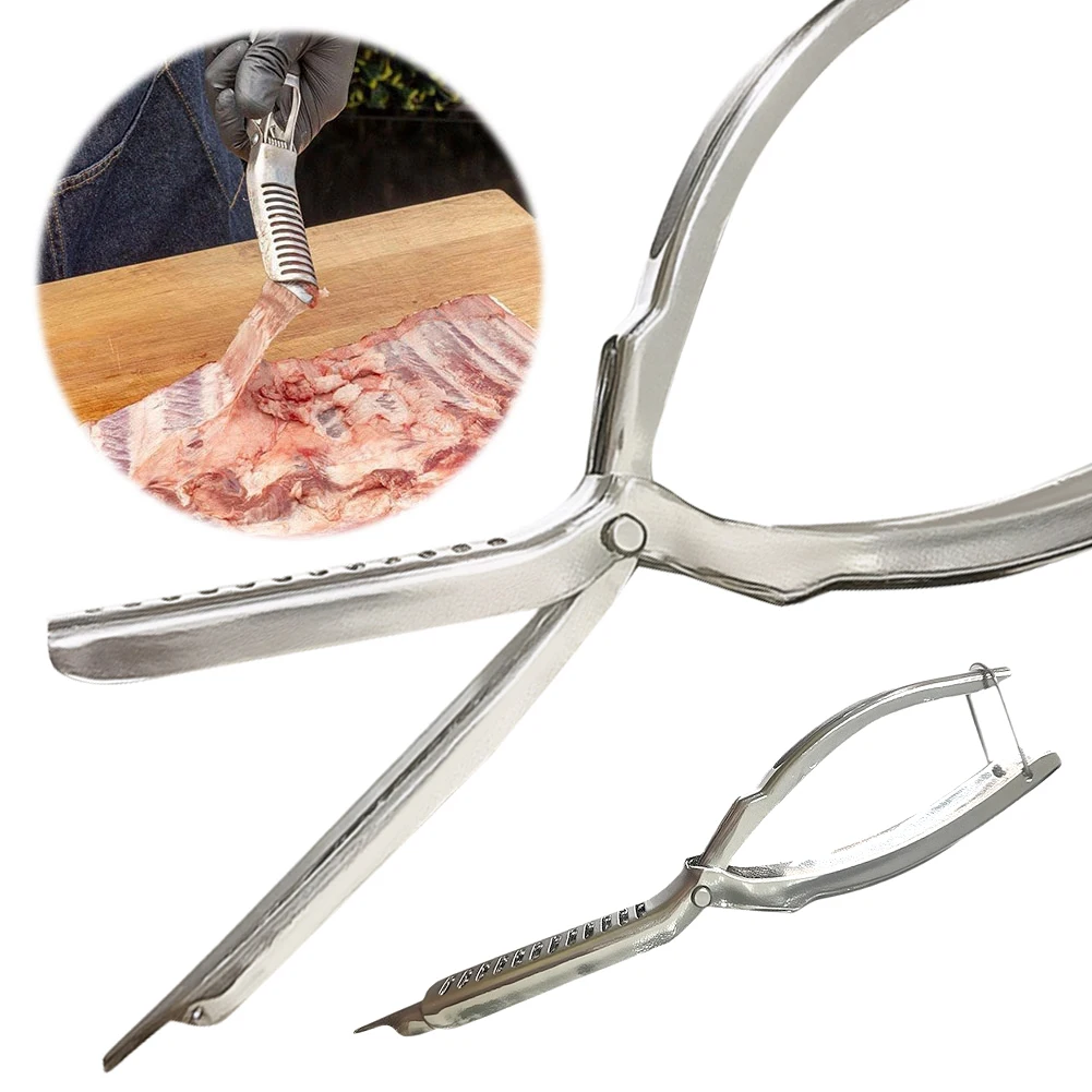 Alicates Skinner de bagre de acero inoxidable, herramienta de preparación de costillas segura para lavavajillas, removedor de membrana de preparación de costillas para amantes de la barbacoa, 1-3 uds.