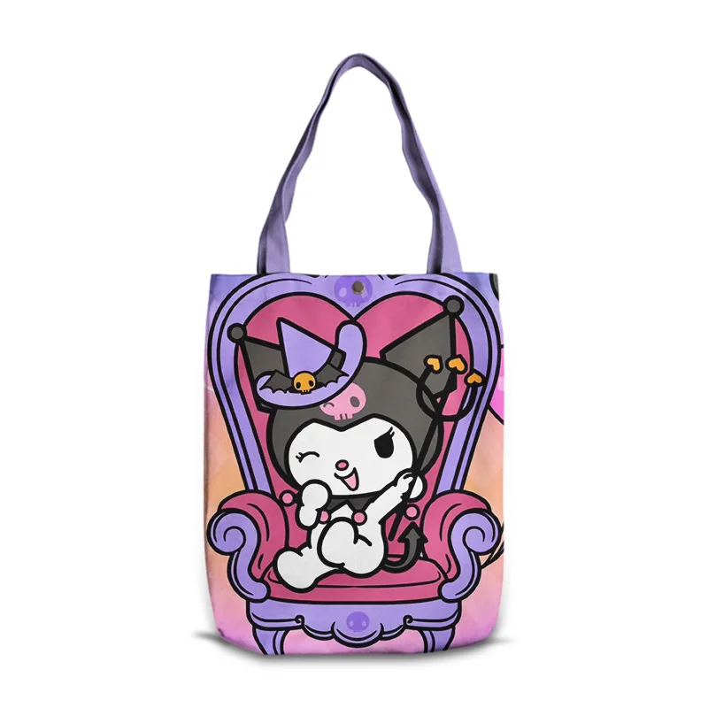 Kawaii Sanrio Halloween Hello Kittys Borse a tracolla Cartoon Anime Kuromi Girl Borsa a tracolla in tela Borsa per la spesa Borse con manico