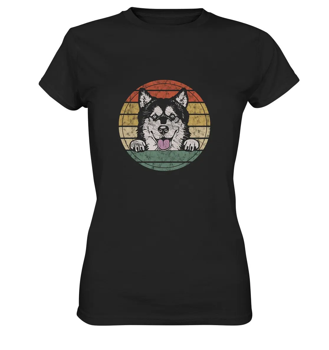 Siberian Husky Dog Retro T Shirt