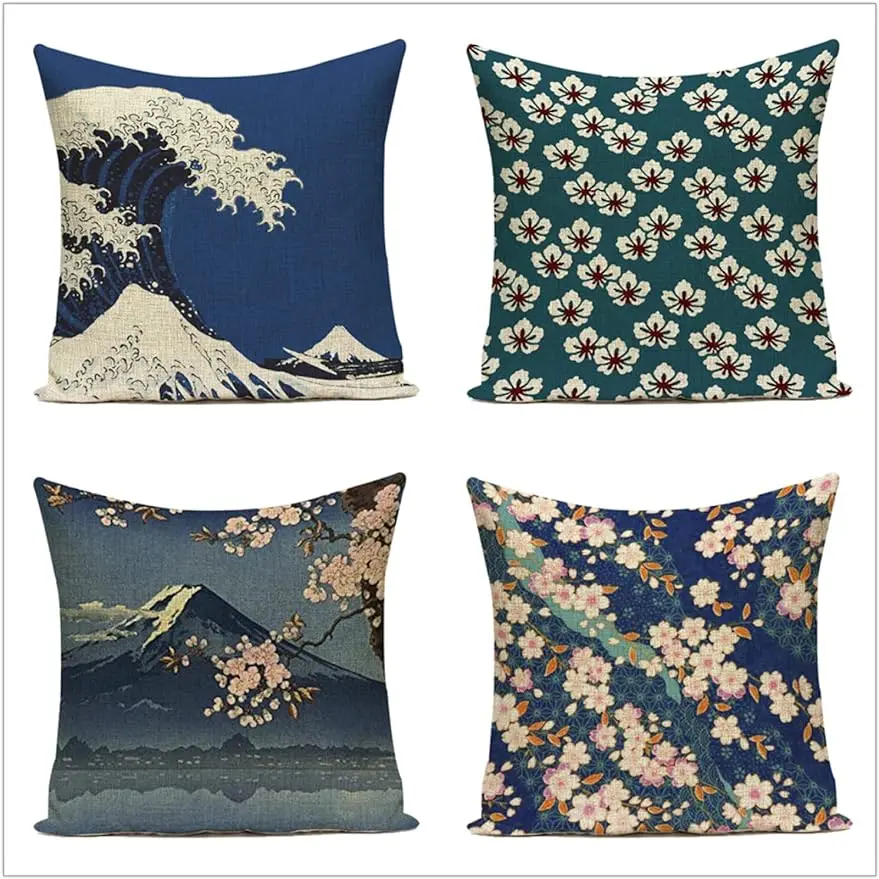 

Cushion cover 50X50cm Japanese style sofa pillowcase decoration sofa linen cushion cover bedroom, sofa, decoration