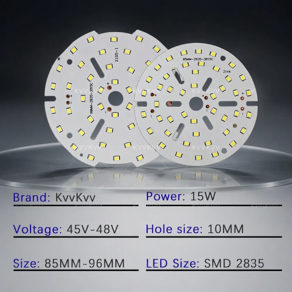 15W SMD2835 LED Chip Panel High-Brightness Warm/Neutral White Lamp Board for DIY Ceiling Downlight & PCB Bulb Replacement