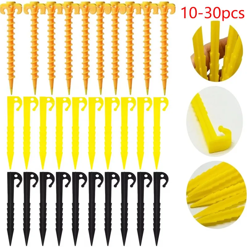 

10-30Pcs Spirals Plastic Tent Stakes Heavy Duty Beach Tent Peg Canopy nails Outdoor Ground Camping Tent Stakes Anchors Durable