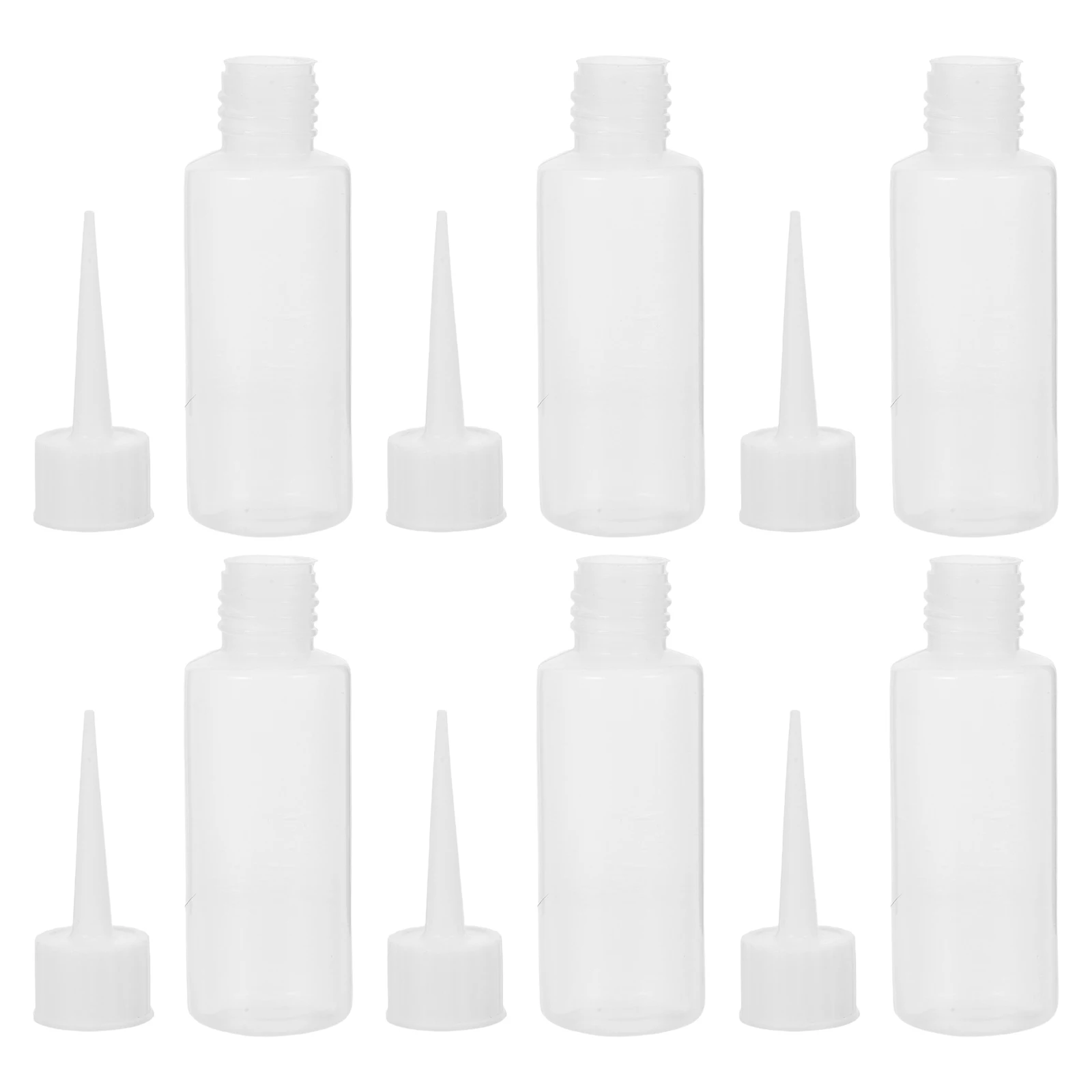 

6pcs 50Ml Refillable Plastic Squeeze Bottle With Pointed Tip For Beauty Seam Oil Adhesive Dispenser Reusable Container Suitable