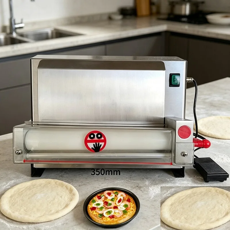 

Automatic Electric 110/220V Pizza Dough Sheeter Commercial Table Top Pizza Crust Rolling Machine Bakery Pizza Base Press Roller