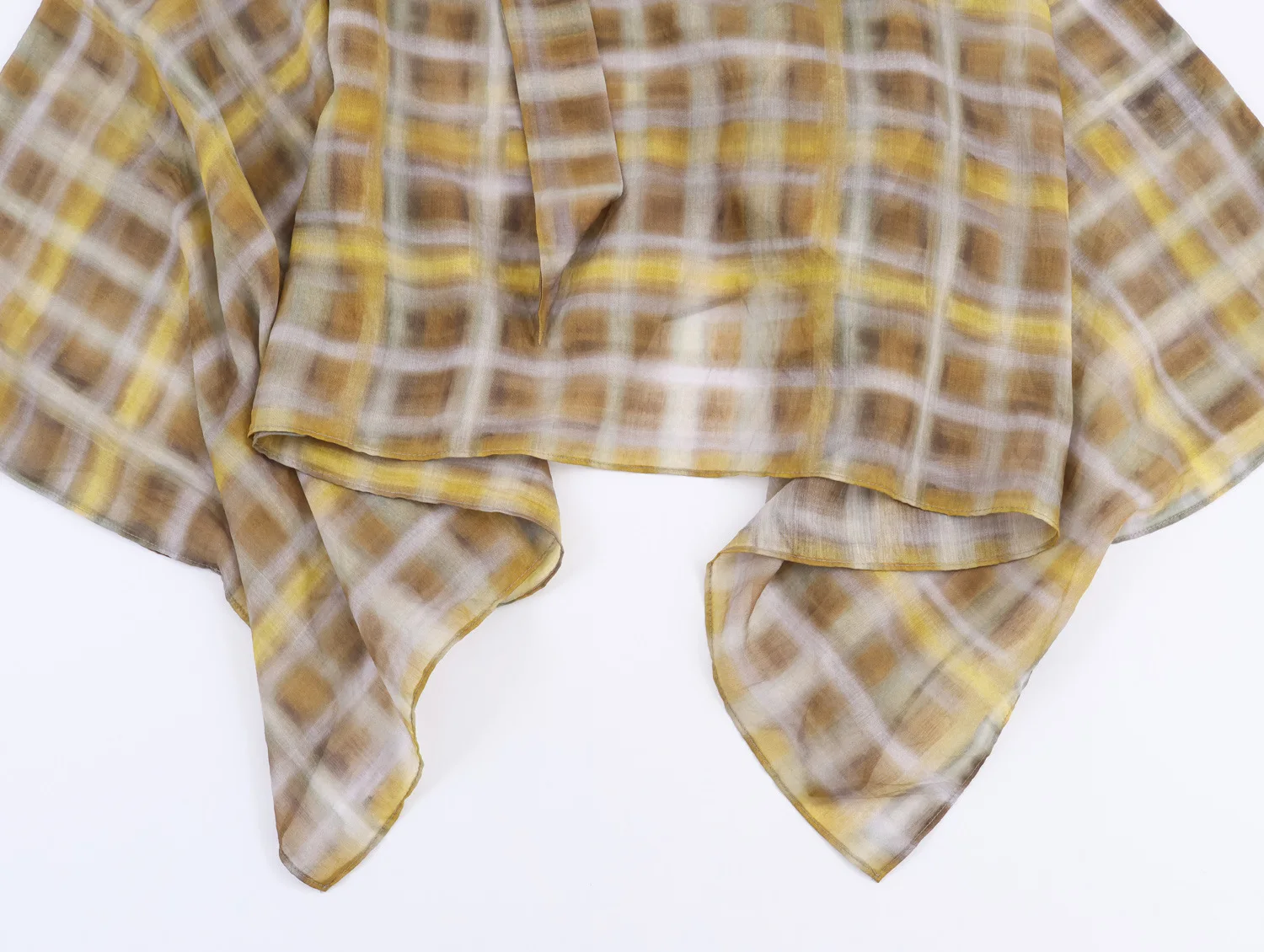 Woman's Plaid Printed Set Scarf Cape Bat-neck Bat Sleeves Cropped Shiet High-waisted Irregular Skirt Autumn New Female Chic Set