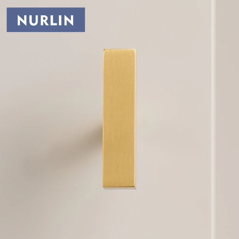 Nurlin Solid Brass Square Long Refrigerator Dishwasher Door Pull Wardrobe Door Kitchen handle Drawer Handle
