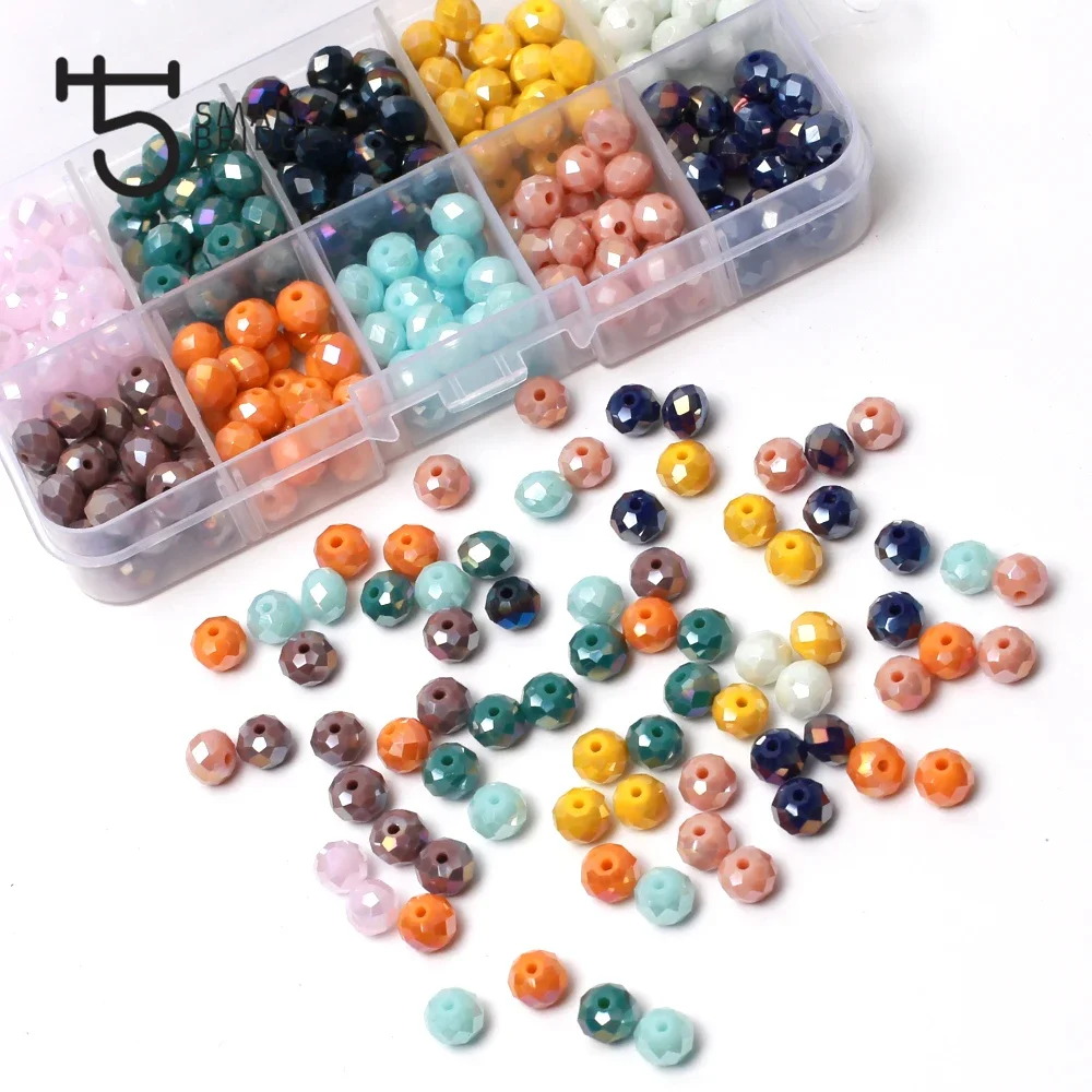 Czech Ceramics Crystal Round Flat Beads kit for Jewelry Making Diy Necklace Beads Diy Jewelry Mix Loose Spacer Beads Set