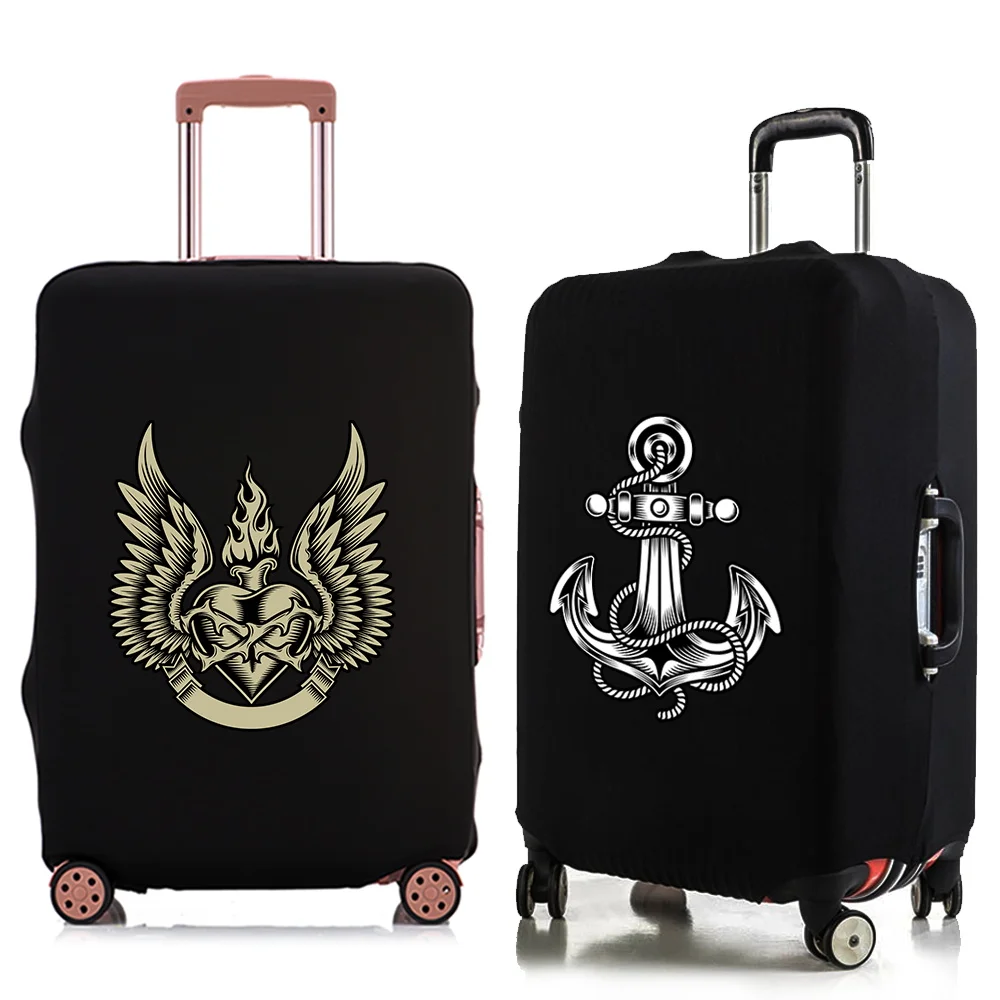 موضة الأمتعة حامي غطاء الجمجمة نمط حقيبة تروللي بعجلات المحمولة السفر في الهواء الطلق عطلة أساسيات الأمتعة يغطي 18-32 بوصة #1