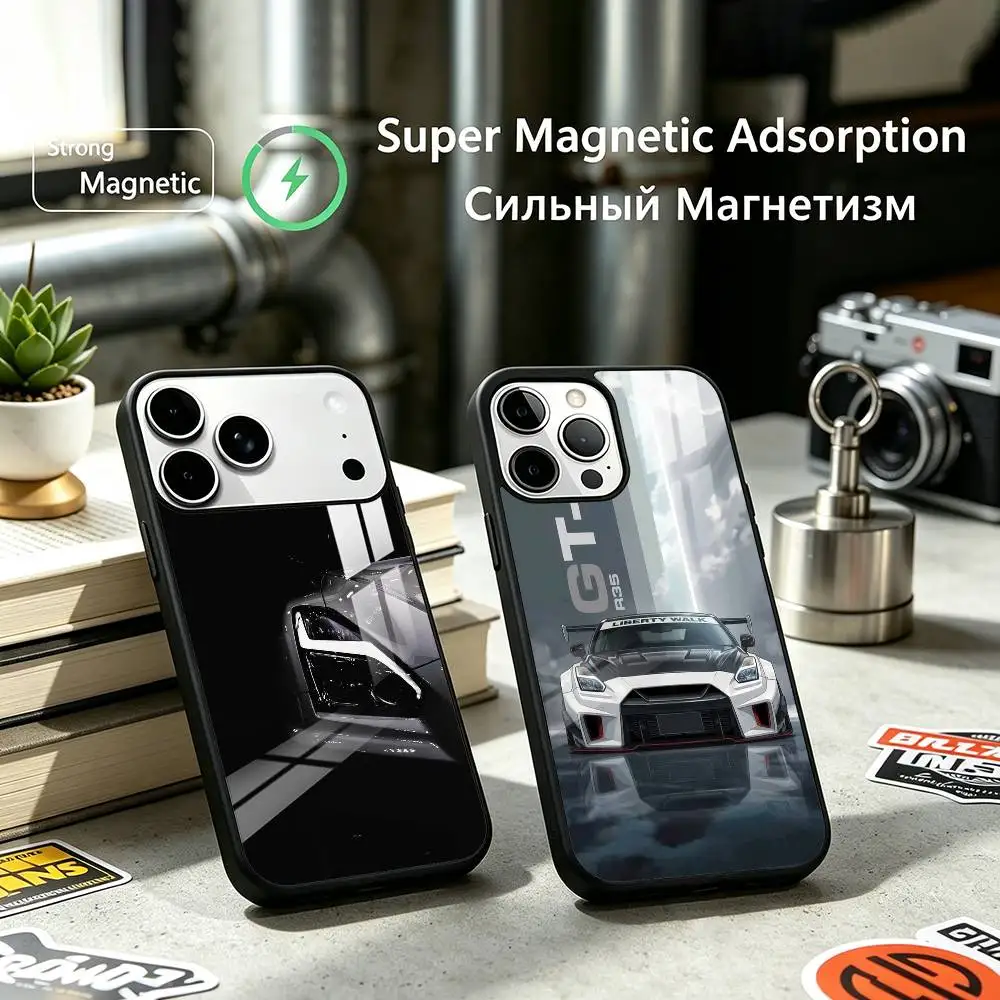 GT-R R35 Classic Sports Car  Phone Case For iPhone17,16,15,14,13,12 Plus,Pro Supports Magnetic Wireless Charging