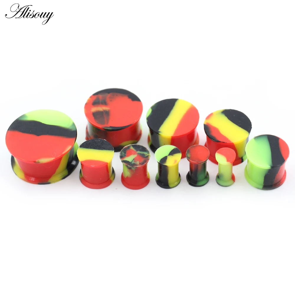 Alisouy Ear plugs High Quality luminous Thin Silicone Flexible Body piercing Jewlery Skin Plugs Ear Studs Ear stretcher