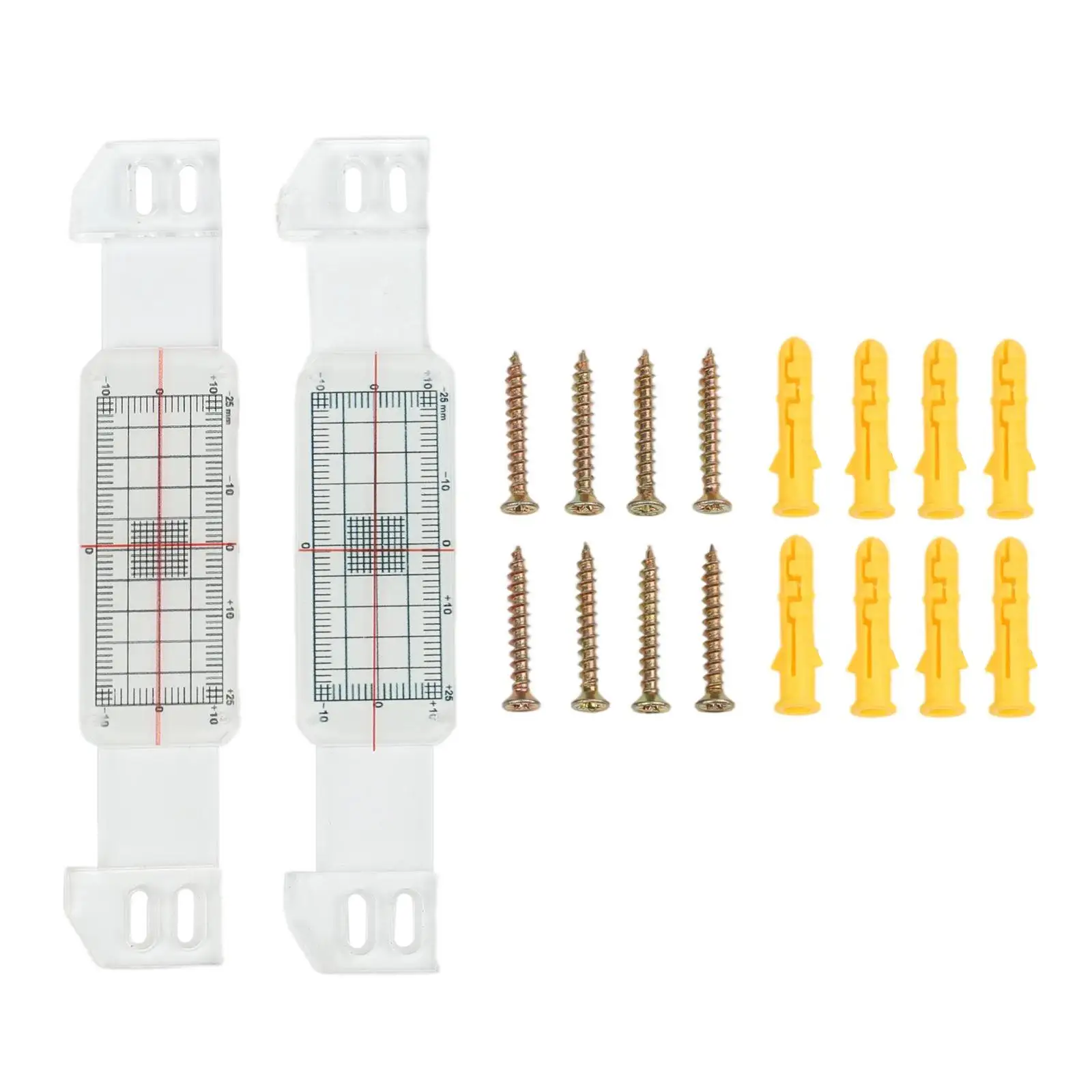 2 Pair TellTale Corner Crack Monitoring Kits with for acrylic Plates Crack Record Sheets and Fixing Screws for Wall Crack