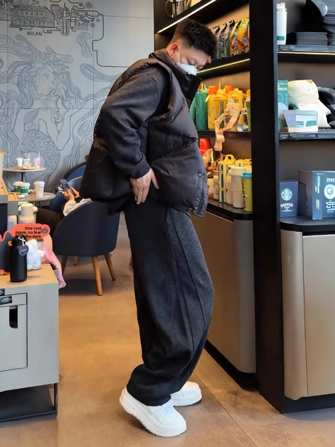 

Autumn Winter New Loose Fce Lined Casual Set Men's Luxury Faion Warm round Ne Sweatirt Sweatpants Two Piece Set