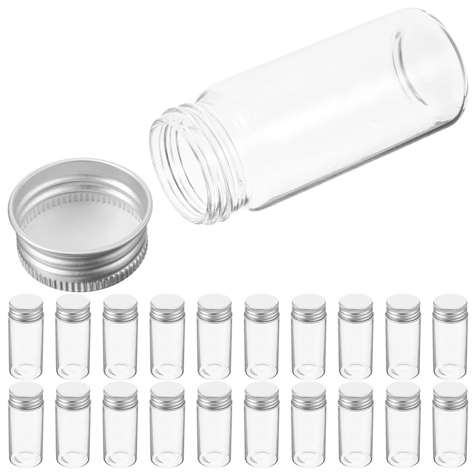 

24Pcs Small Glass Test Tube with Lid 30Ml Precision Sealing Vial for Versatile Sample Packaging Laboratory Testing