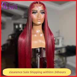 5x5 Lace Closure Wig Ombre Red Transparent 13x4 Lace Front Human Hair Wigs Brazilian Straight Lace Frontal Wigs Pre Plucked