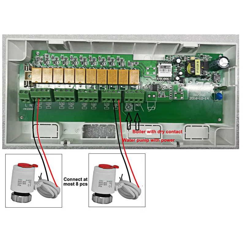 Central Control Box Smart Thermostat Heater Programmable Home Heating System for Multi Actuators Value Wiring Box Floor Heating