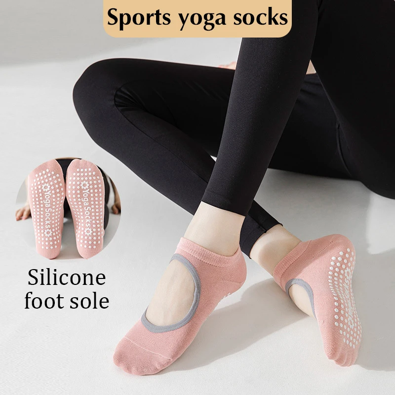 Calcetines de Yoga profesionales antideslizantes para mujer, medias deportivas antideslizantes con Espalda descubierta, novedad de verano, 2024