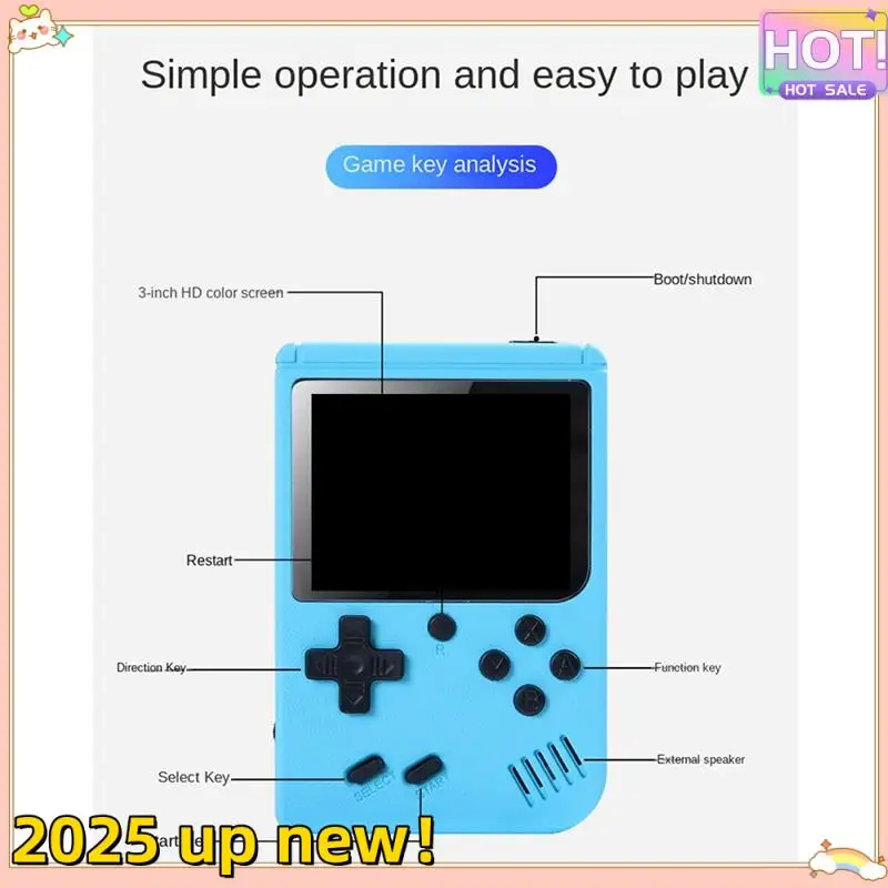 Delicate Texture-Handheld Video Game Console 3.0 Inch Color Retro Portable Mini LCD Kids Color Game Player Built In 500 Games