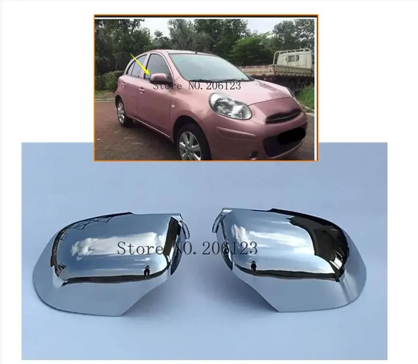 Car Styling Chrome Side Mirror Cover For Nissan March Micra K13 2010-2013 2014 2015 2016