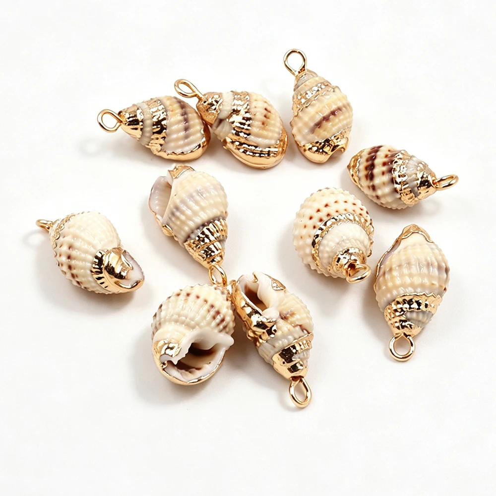 Natural Gold Edged Ocean Shells Small Hemp Snails Conch Ornaments DIY Jewelry Making Necklaces Earrings Pendants Accessories