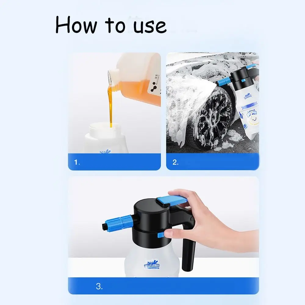 Electric Electric Foam Sprayer 60PSI Powerful Car Wash Rechargeable Auto Pressurized Powered Foam Sprayer