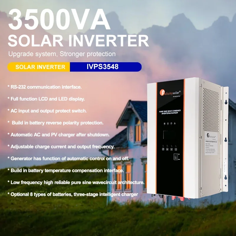 Felicity Solar 3.5kva Pure Sine Wave Solar Power Inverter Hybrid Solar Inverter With Mppt Charge Controller