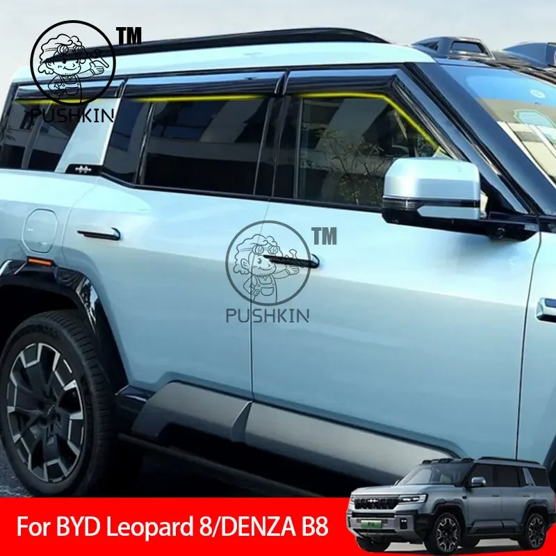 

For BYD Leopard 8 DENZA B8 2025 2026 Window Visors Rain Guard Windows Rain Cover Weather Shield Auto External Accessories